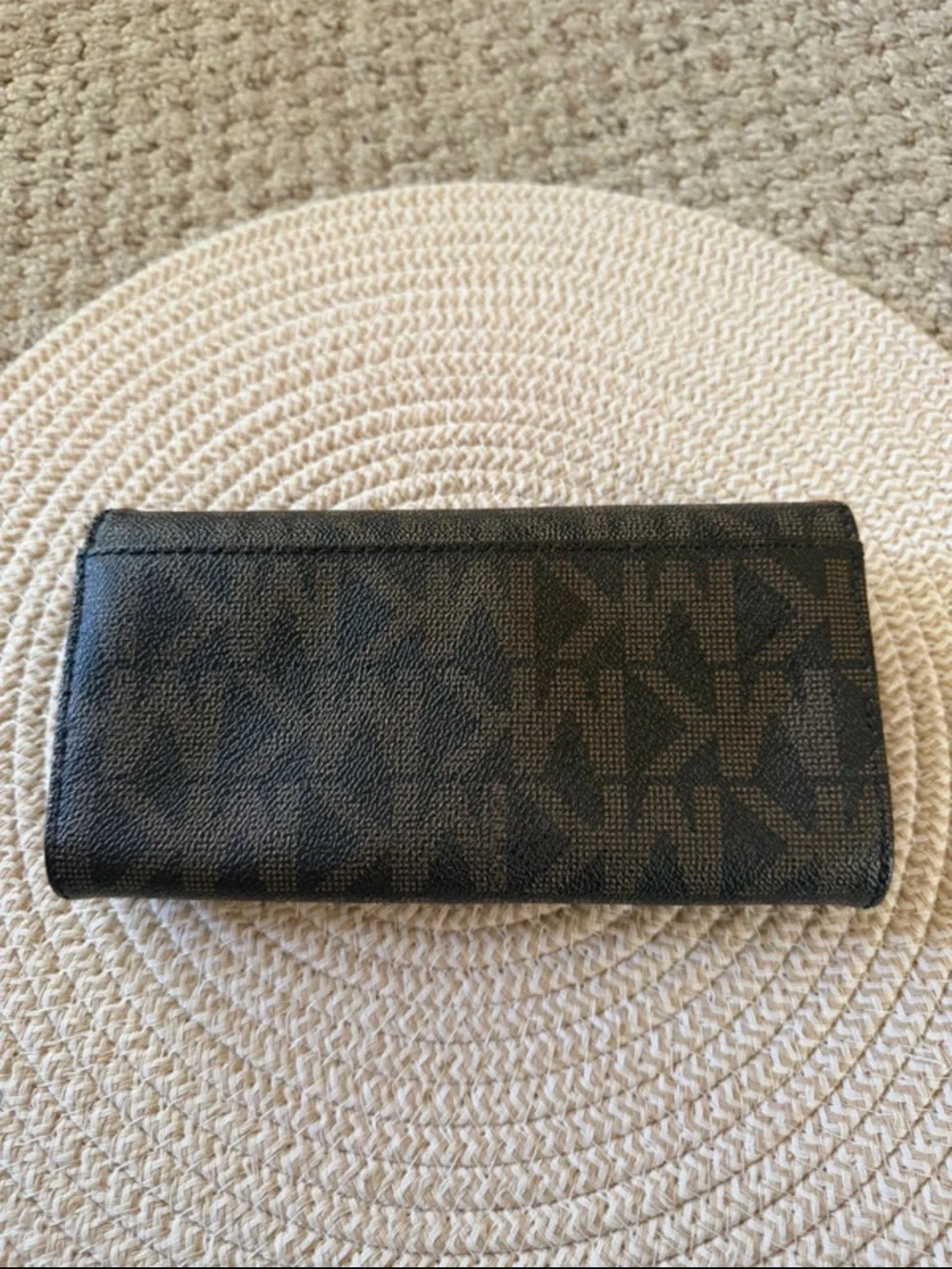 Michael Kors Brown and Gold MK Logo Continental Wallet